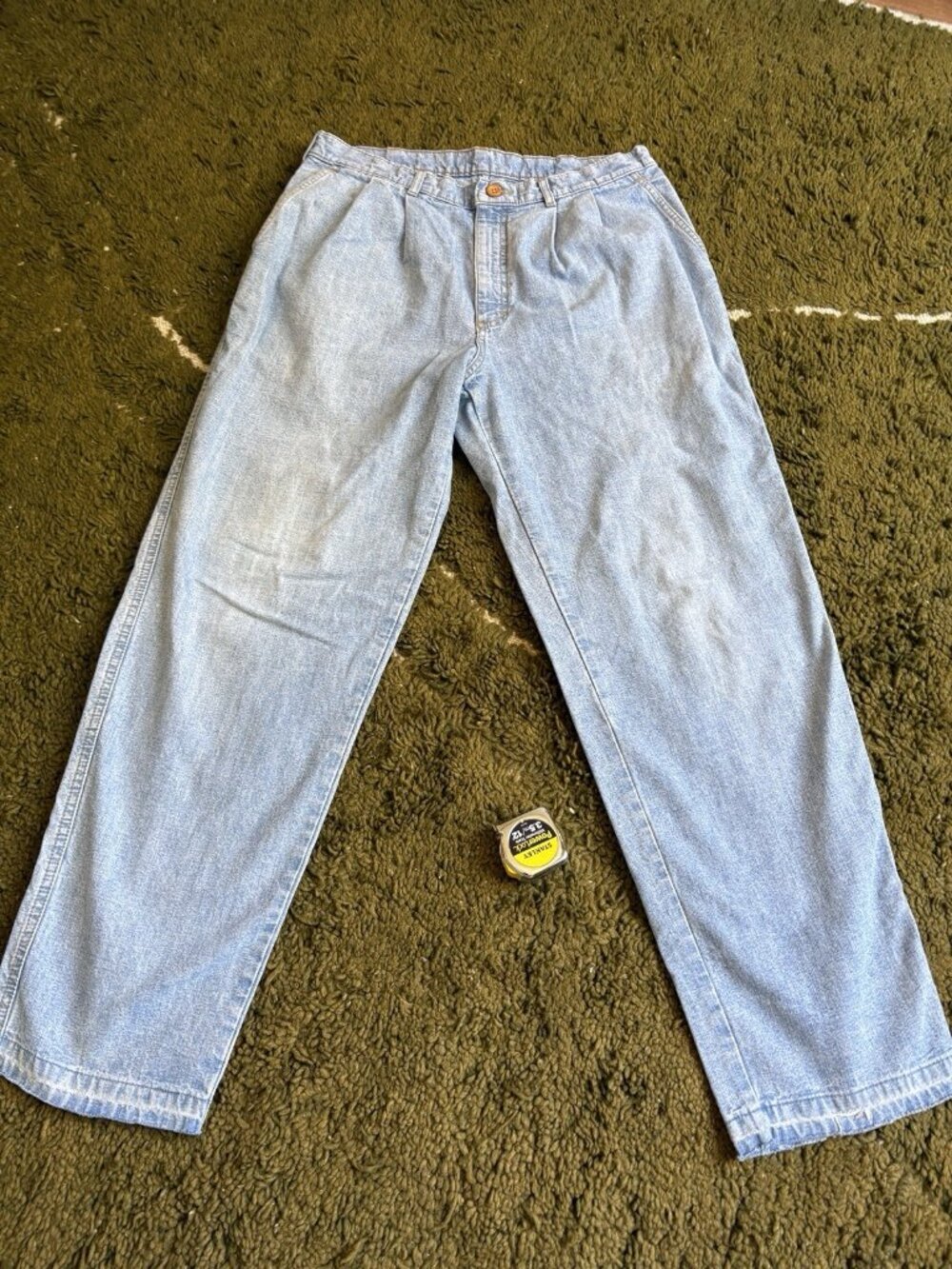Vintage 90s Lee Air Gear Pleated Light Wash Denim Jeans Mens Size 34x30 Skater